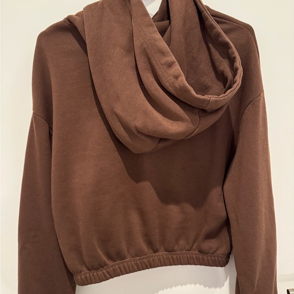 Zara brown cropped hoodie S - Picture 2 of 2
